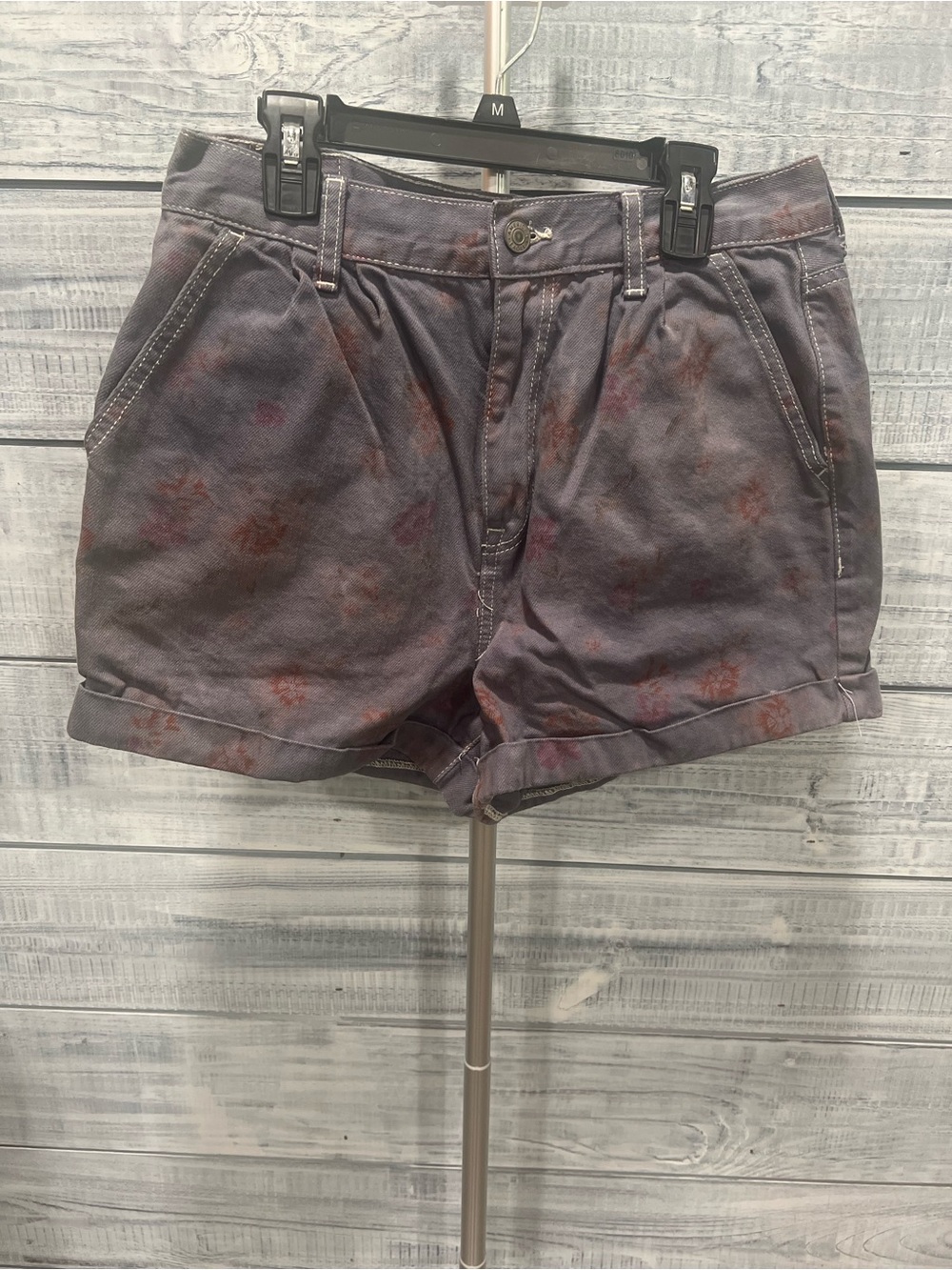 American Eagle Outfitters Purple-Gray Floral Jean Shorts
